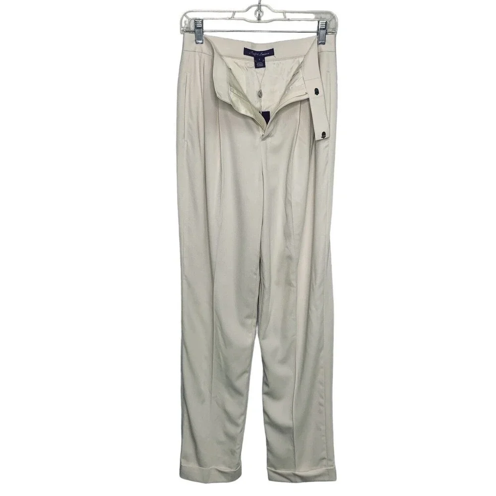 Ralph Lauren Purple Label Pleated Wool Pants Womens Size 0 NWT Defects $1390 - Picture 4 of 16
